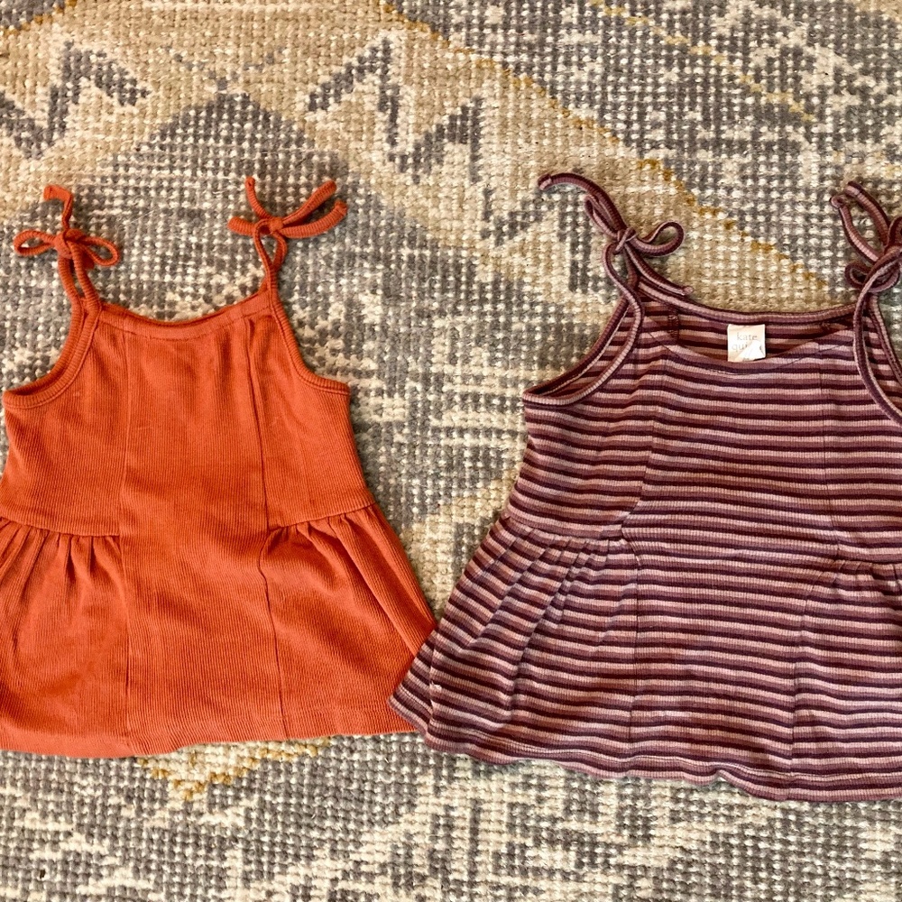 2 Kate Quinn tanks with adjustable tie straps